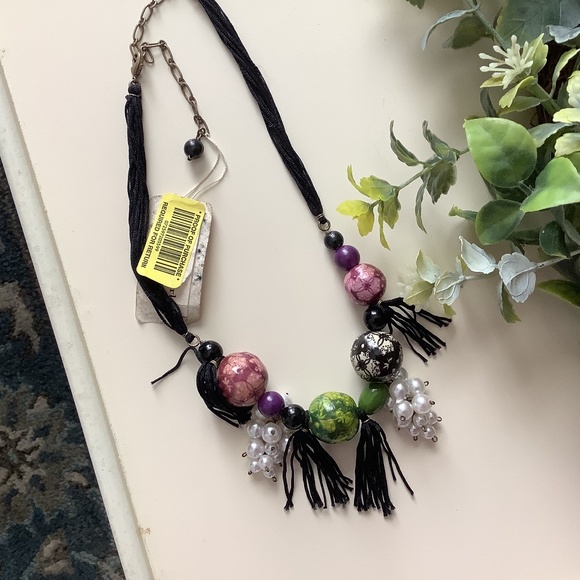 Preston and York Black and Beaded Statement Necklace NWT - Picture 5 of 8